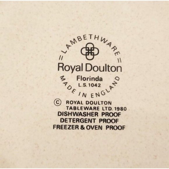 Vintage Royal Doulton Lambethware Florinda Ceramic Gravy Boat Floral Print 1980 - Picture 10 of 10